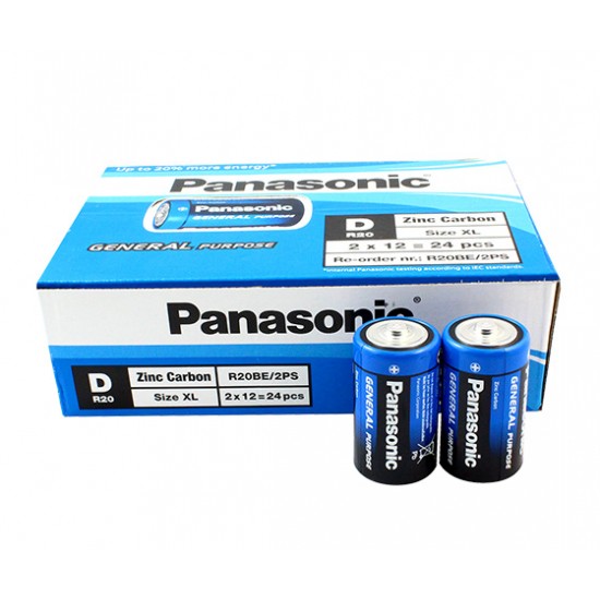 PANASONIC MANGANEZ BÜYÜK PİL 24 LÜ PAKET FİYAT (R20BE/2PS)