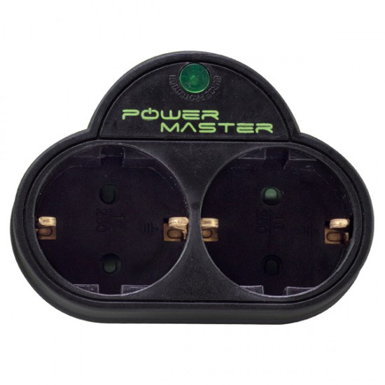 POWERMASTER PM-16916 16A - 3500W 2Lİ AKIM KORUMALI PRİZ SİYAH