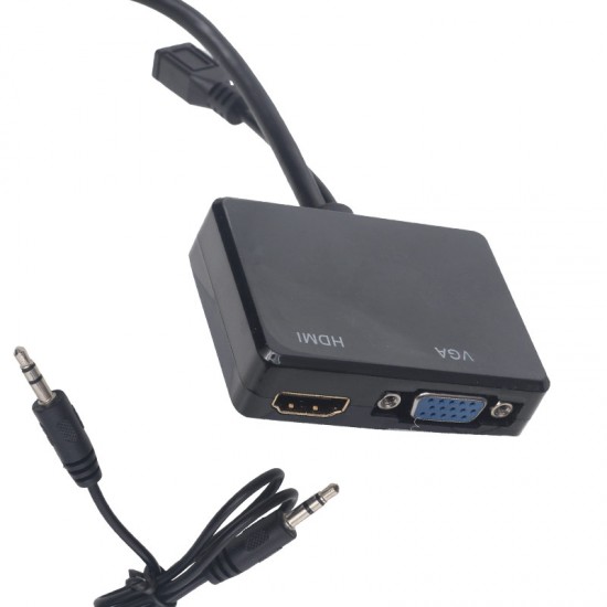 POWERMASTER PM-19260 HDMI TO VGA + HDMI SPLITTER ÇEVİRİCİ ADAPTÖR