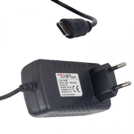 POWERMASTER PM-3498 12 VOLT - 2 AMPER MİNİ HDMI UÇLU POS MAKİNESİ ADAPTÖRÜ