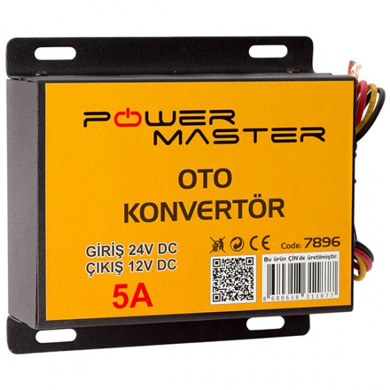 POWERMASTER PM-7896 24V DC / 12V DC 5 AMPER OTO KONVERTÖR