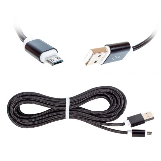 POWERMASTER S3-S4 SAMSUNG MICRO USB ŞARJ VE DATA KABLOSU HASIRLI 3 METRE