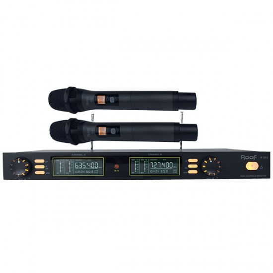 ROOF R-202 2 EL 2 KANAL UHF TELSİZ MİKROFONU (RACK PANEL)