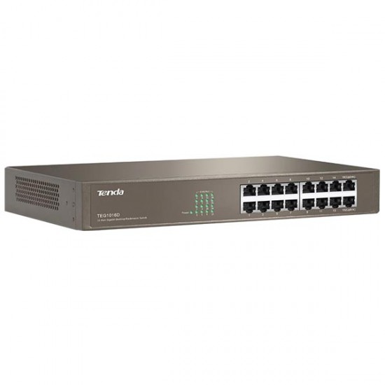 TENDA TEG1016D 16 PORT 10/100/1000 GIGABIT RACKMOUNT SWITCH