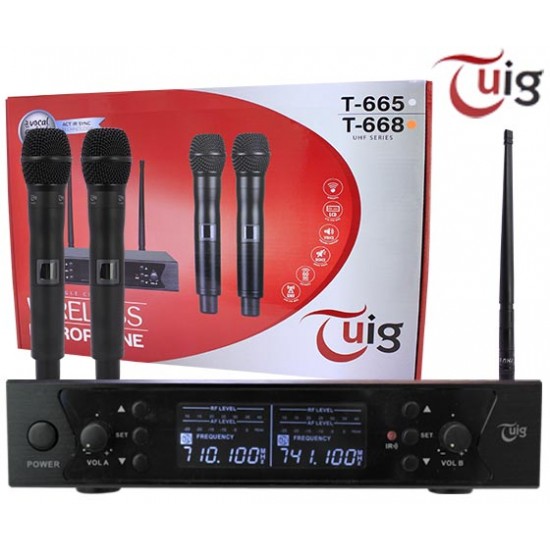 TUIG T-668 2 EL 2 KANAL KABLOSUZ UHF  TELSİZ MİKROFON