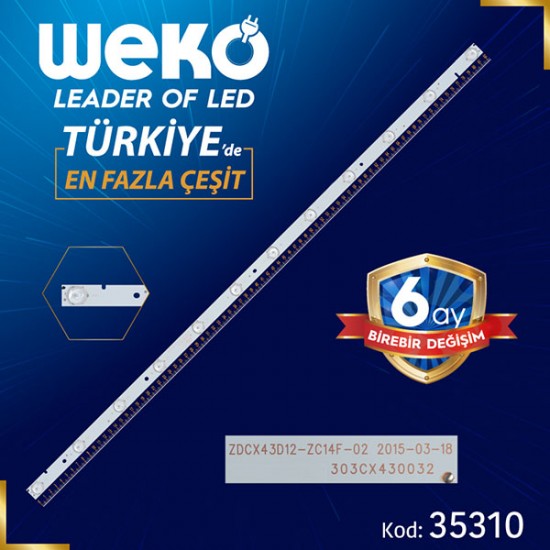 ZDCX43D12-ZC14F-02 - 303CX430032 - A22/C/7 120-125/3.0-3.1 - 82.3 CM 12 LEDLİ - (WK-479)