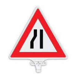 Soldan Daralan Yol Uyari Levhasi Tek Yön 