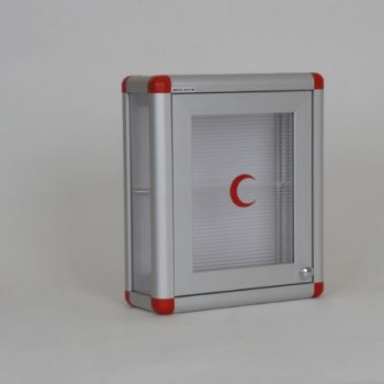 Ecza Dolabı Oval Formda Kırmızı Köşeli  Ecza Dolabı Oval Formda Kırmızı Köşeli