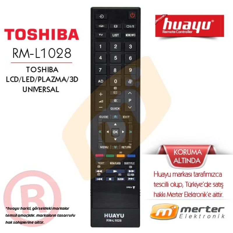 Toshiba Lcd-Led-Plazma-3D Tv Kumandası Huayu Rm-L1028 fiyat teklifi al