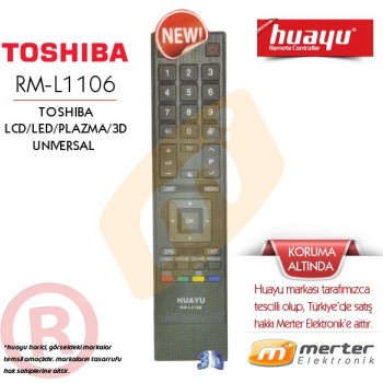 Toshiba Lcd-Led-Plazma-3D Tv Kumandası Huayu Rm-L1106 