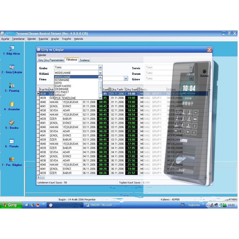 Yüz Tanımalı Personel Takip Paketi fiyat teklifi al